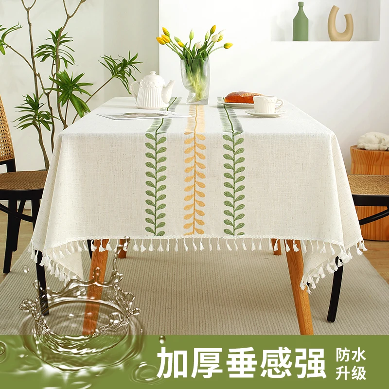 

Table cloth waterproof, oil proof, and washable table cloth rectangular tea table cloth