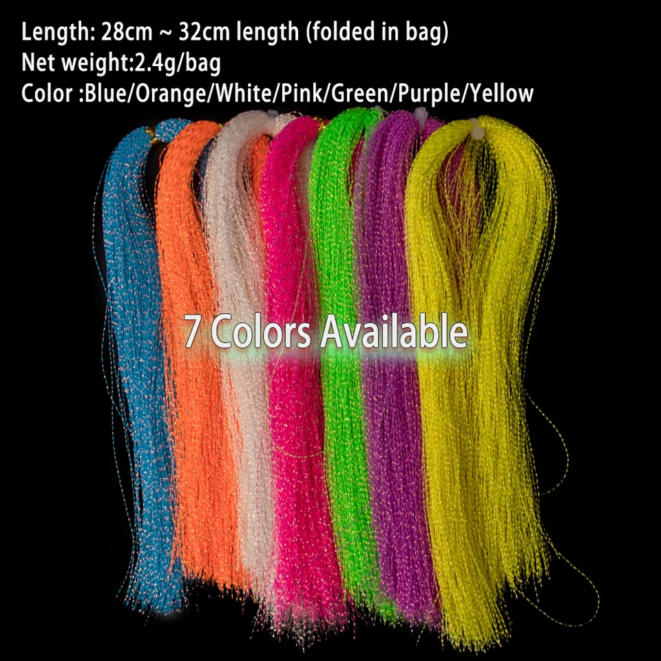 Generic 150 stuks / Bag Crystal Flash- bindmateriaal vislijn krullen vliegen binden maken - 19-QX01