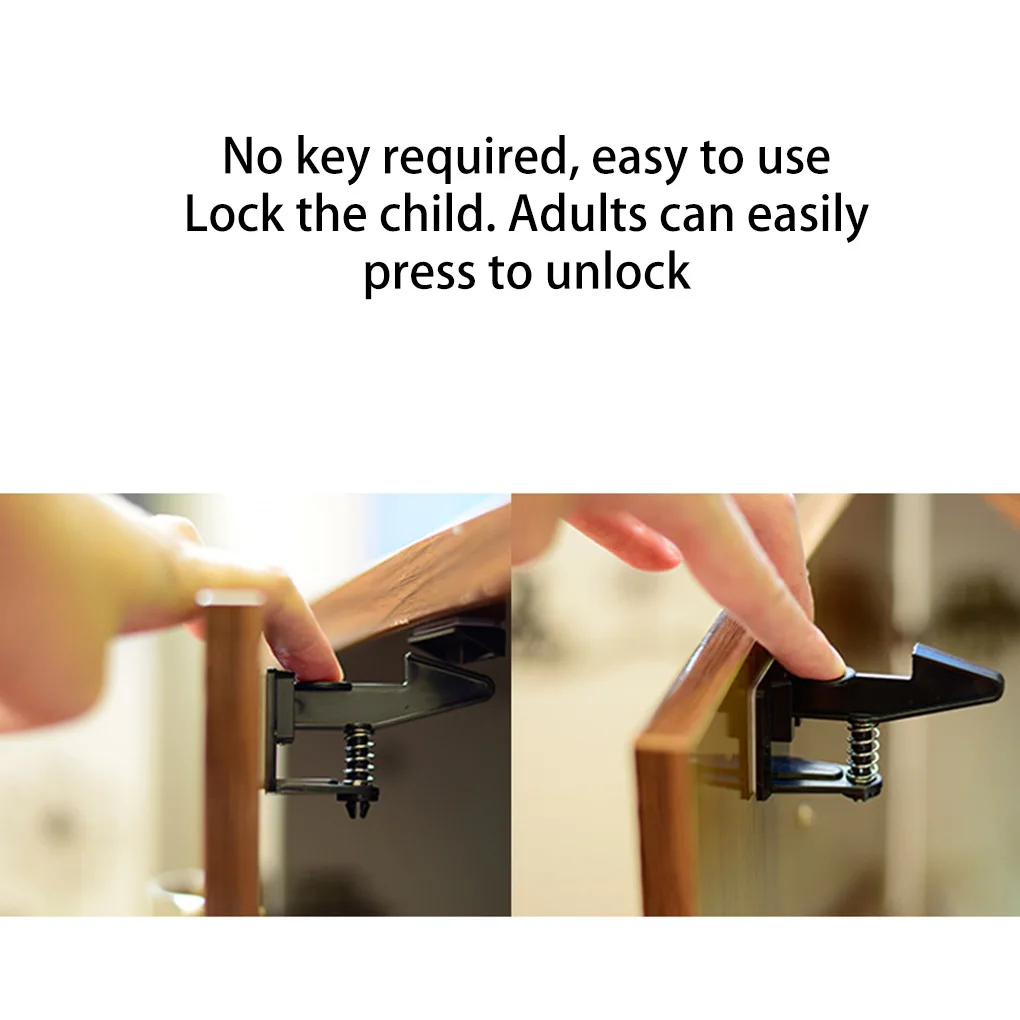 Cabinet Lock Child Lock Pack of 6 Baby Safety Lock Living Room Bedroom Kitchen Cupboard Cabinet Door Drawer Punch Free Kids Protector Locks