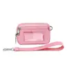 Women's Keychain Wallet The Iris Wallet Zip Waterproof Nylon Card Wallet Pouch Wristlet Zip Card Case with Clear ID Window 6
