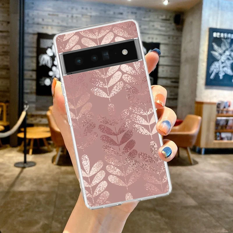 Gold Rose Love Heart Soft Silicone Clear Phone Case - Elegant TPU Cover