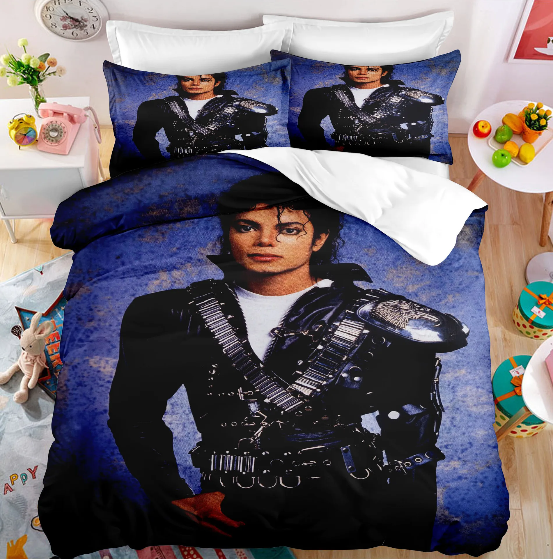 Michael Jackson Bedding Set Single Twin Full King Size Musical Genius Bed Linen Adults Teens Bedroom 200x200cm Duvet Cover Set 6