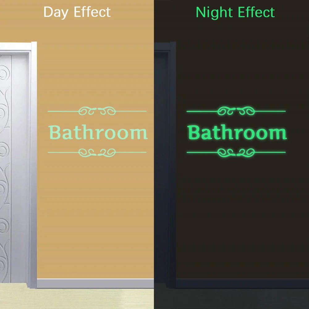 Luminous Toilet Stickers Bathroom Sign Stickers Funny Face Letter Glow Bathroom Wc Accessories Home Decoration Supplies vinyl stickers toilet stickers toilet wall stickers toilet seat stickers