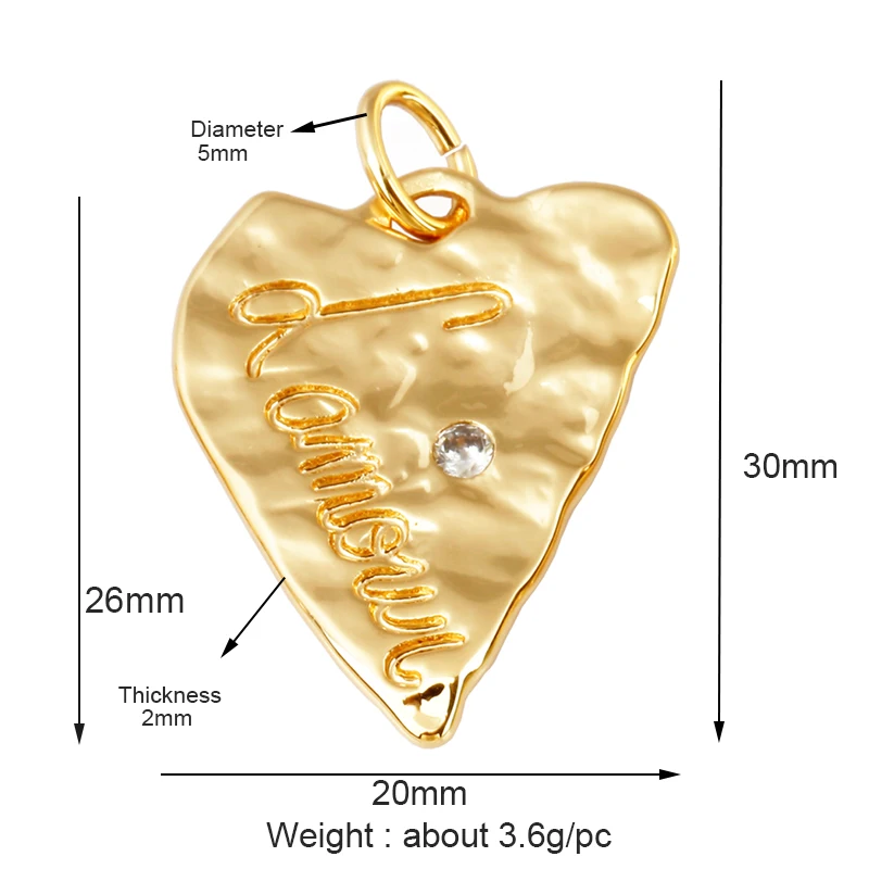 Gold Plated Colorful Happy Face & Heart Charm Attachment