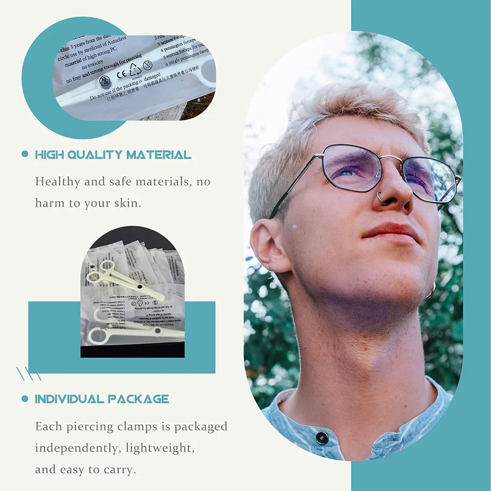 Pinza Per Piercing, Pinza Per Setto In Acciaio Inossidabile Pinza Per Tatuaggio Con Lingua Strumento Per Body Naso E Lingua Piercer Orecchio Piercing - Foto 5