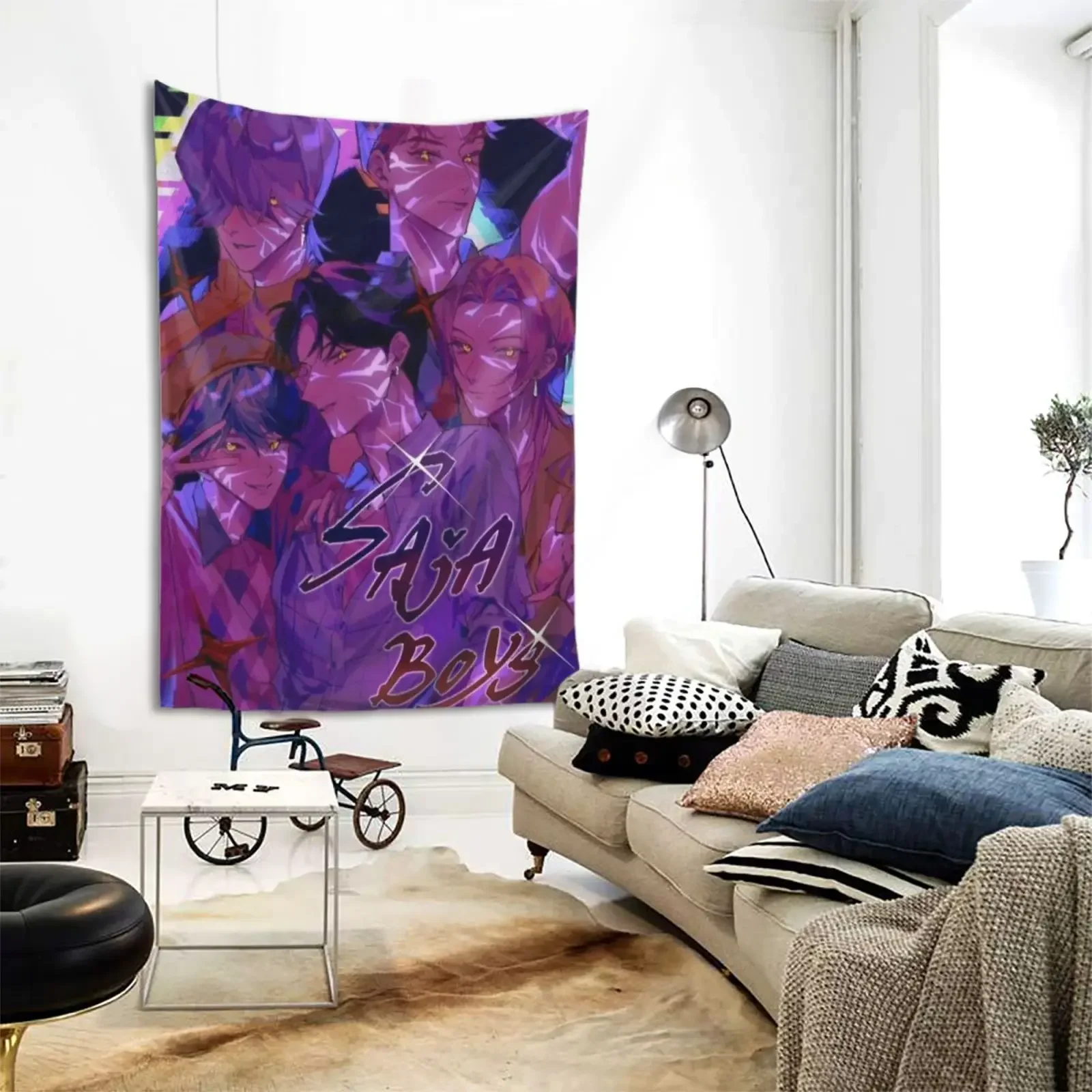 Fantastic Saja Boys Anime Tapestry, Home Decor, Popular Cartoon Character Wall Art Tapestries Backgrounds  For Living Room, Dorm