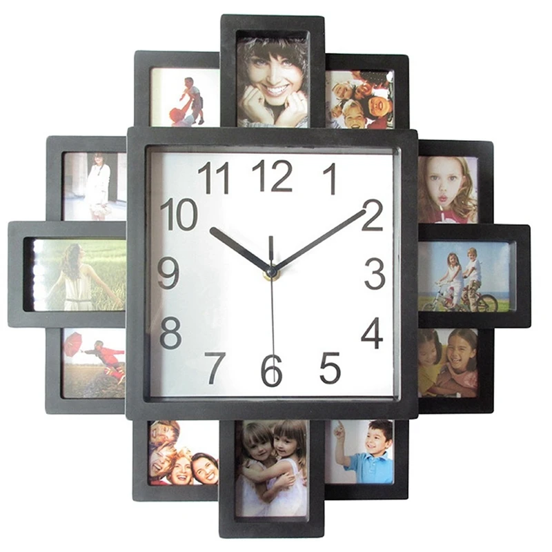 

HOT-Photo Frame Wall Clock New Diy Modern Desigh Art Picture Clock Living Room Home Decor Horloge