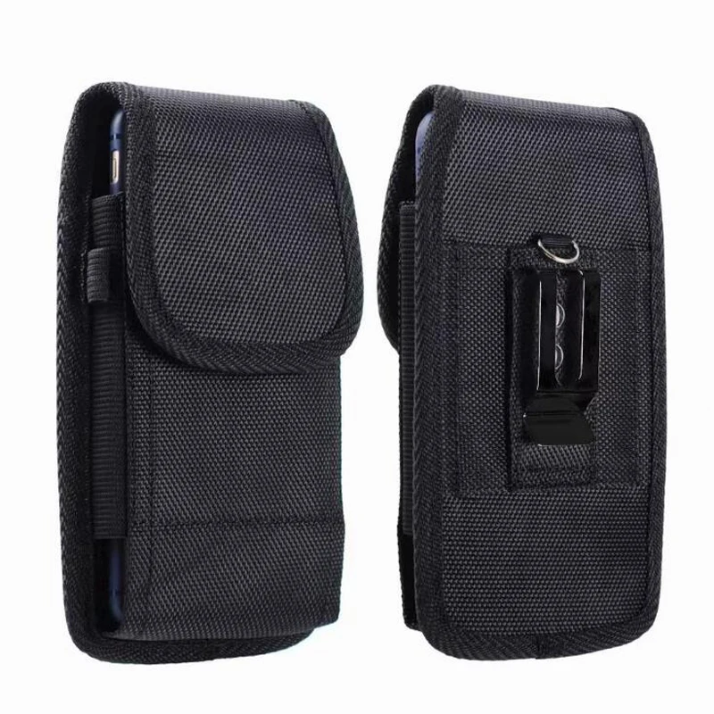 Compact Black Phone Pouch with Belt Clip