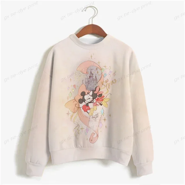 thumbnail image 1 of Sudadera con estampado de Minnie Mouse de Disney para mujer, suéter de cuello redondo para primavera y otoño, ropa holgada coreana, estilo retro Harajuku coreano, 1 of 5