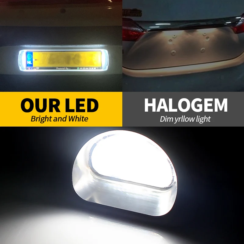 2 Stuks Geen Fout Voor Citroen C1 2005-2013 Led Nummerplaat Verlichting Verlichting Auto-Accessoires Voor Peugeot 107 2005-2014 Canbus  34