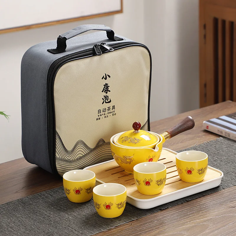 Chinese Tea Set Chinese Gongfu Tea Set Portable Teapot Maker Infuser Portable Cup Of 6 Porcelain