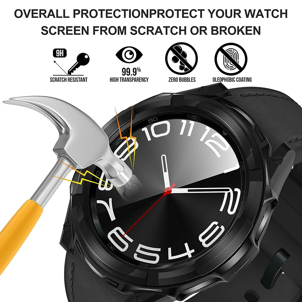 حافظة + زجاج لساعة سامسونج جالاكسي 6 كلاسيك 43 ملم...