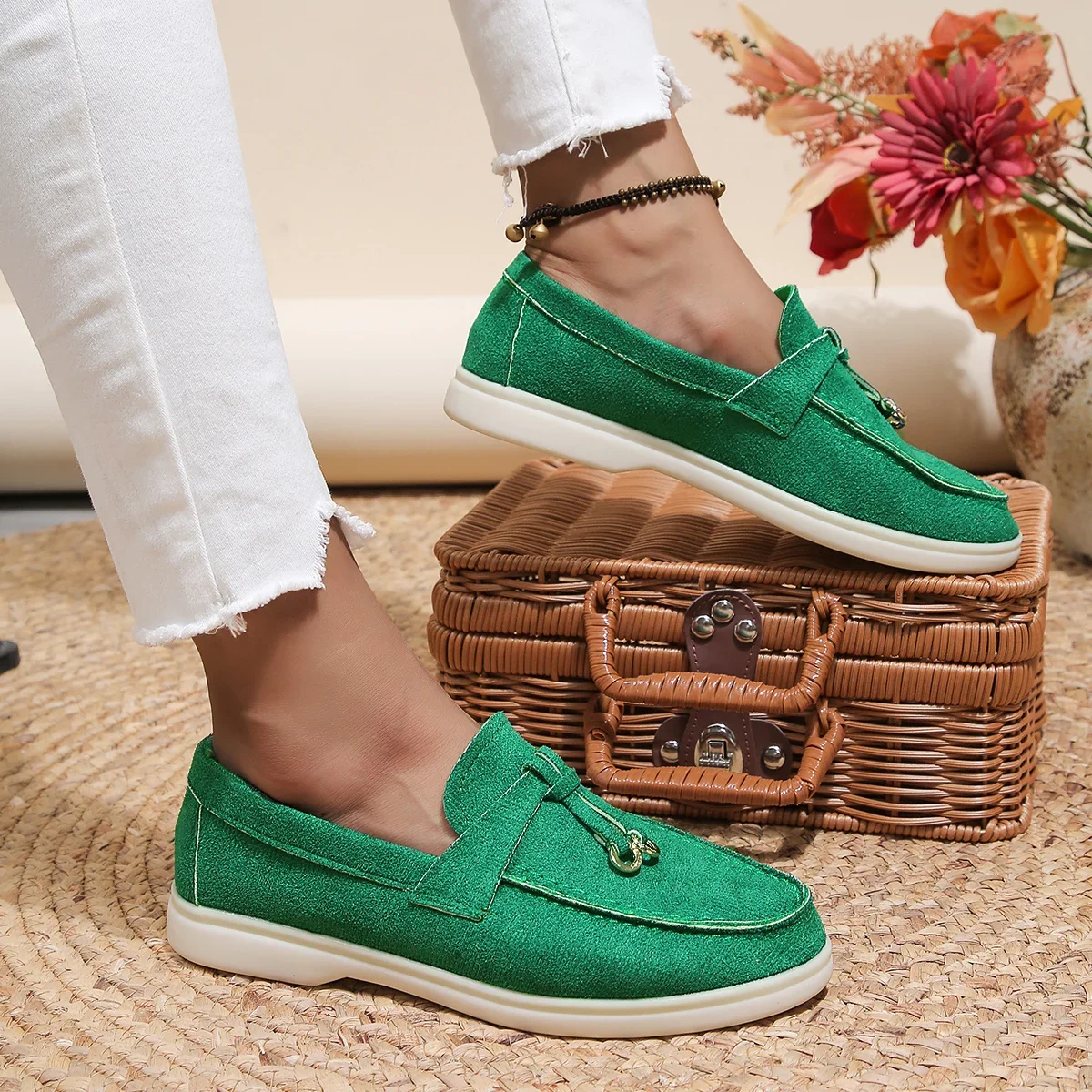 Woman Trend Women Loafers Slip on Ladies Flats High Quality Spring Autumn Casual Flat Single Shoe S87922fa2bedc404eba6f74b12cabe771m