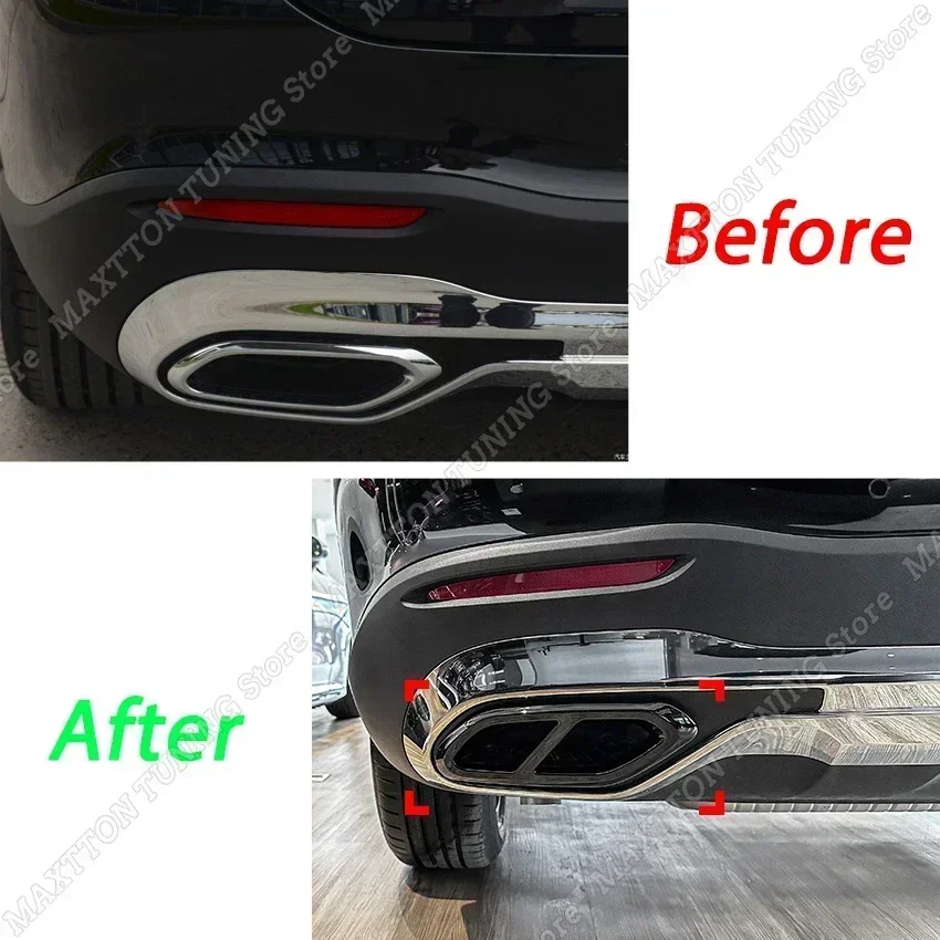 Uitlaat Tip Auto Achter Keel Voor Mercedes Voor Benz GLC Klasse X254 2023 GLC260 GLC300 Voor AMG Uitlaatpijp Uitlaat Tips Cover Trim