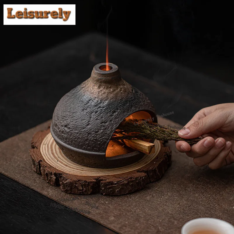 Gilt Iron Glaze Coarse Pottery Incense Holder Mist Smoking Steamers Incense Burners Aromatherapy Censer Chinese Tea Set Craft