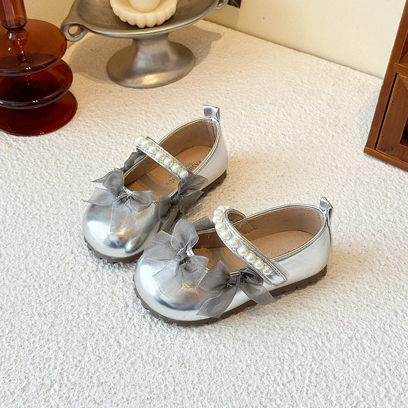 Leather Kids Ballet Flat Shoes for Girls