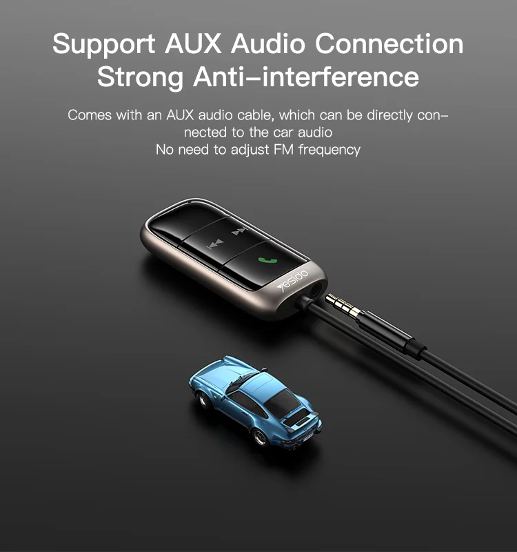 Adaptateur Audio de Voiture Sans Fil Yeido YAU32 Car Bluetooth 5.0 Radio  Radio.