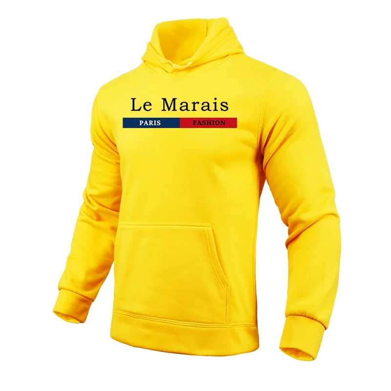 Men's Solid Color Hooded Sweatshirt Long Sleeved Pullover