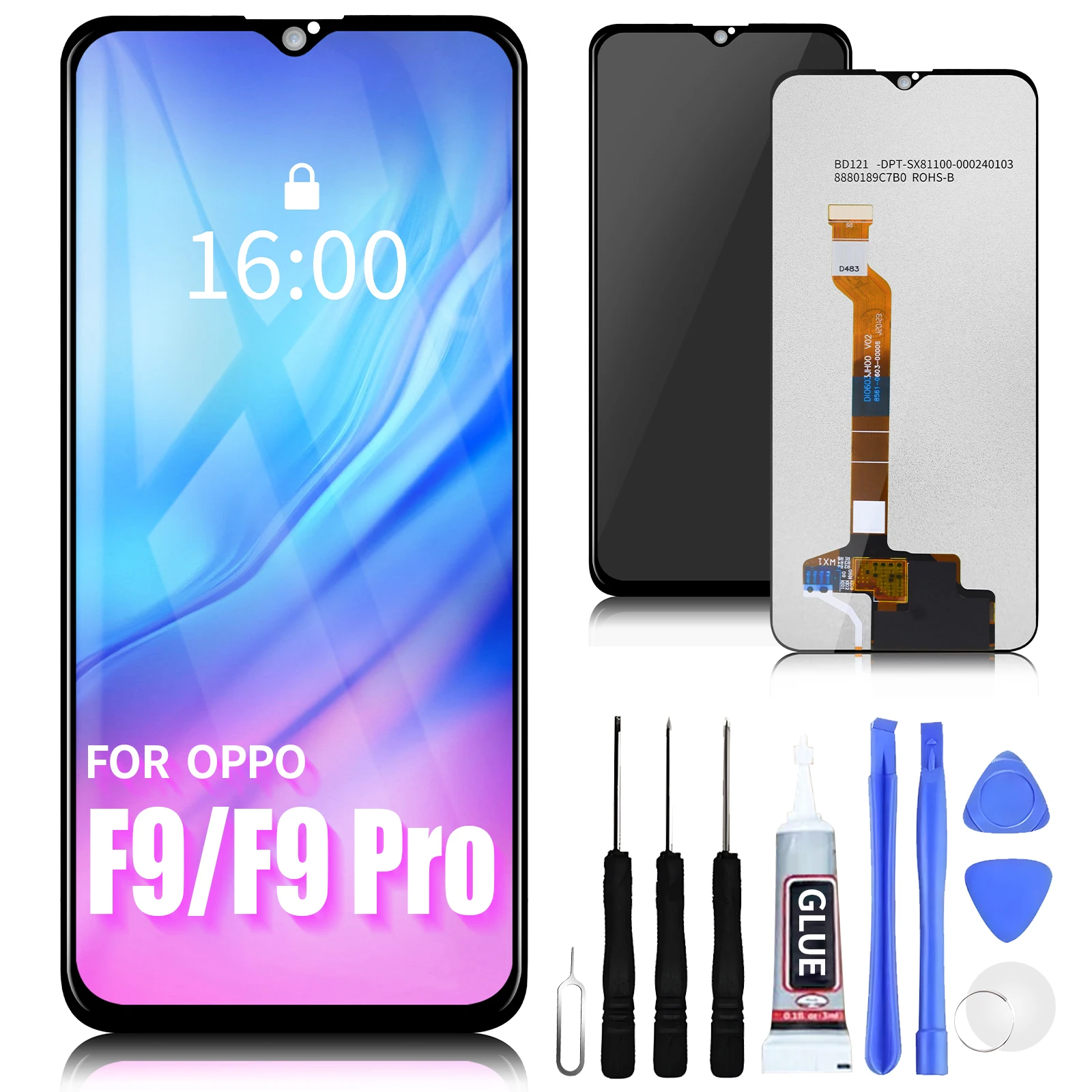 

For OPPO F9/F9 Pro Display Touch Screen Digitizer Assembly Lcd Panel For Oppo A7x realme 2Pro U1 Screen Replacement Repair Parts