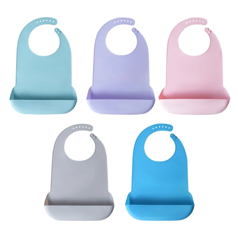 

Practical Silicone Bib Washable Eating Aid Dining Protector Cover Feeding Bib