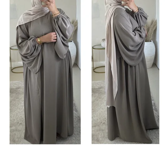 S8792a2cea2de41d6ad42c76ffcd7b0dae Casual Solid Eid Muslim Dress Women Hijab Abaya Kimono Khimar Dresses Kaftan Kebaya Ramadan Abaya Dubai Long Robe Islam Clothing Mallzona