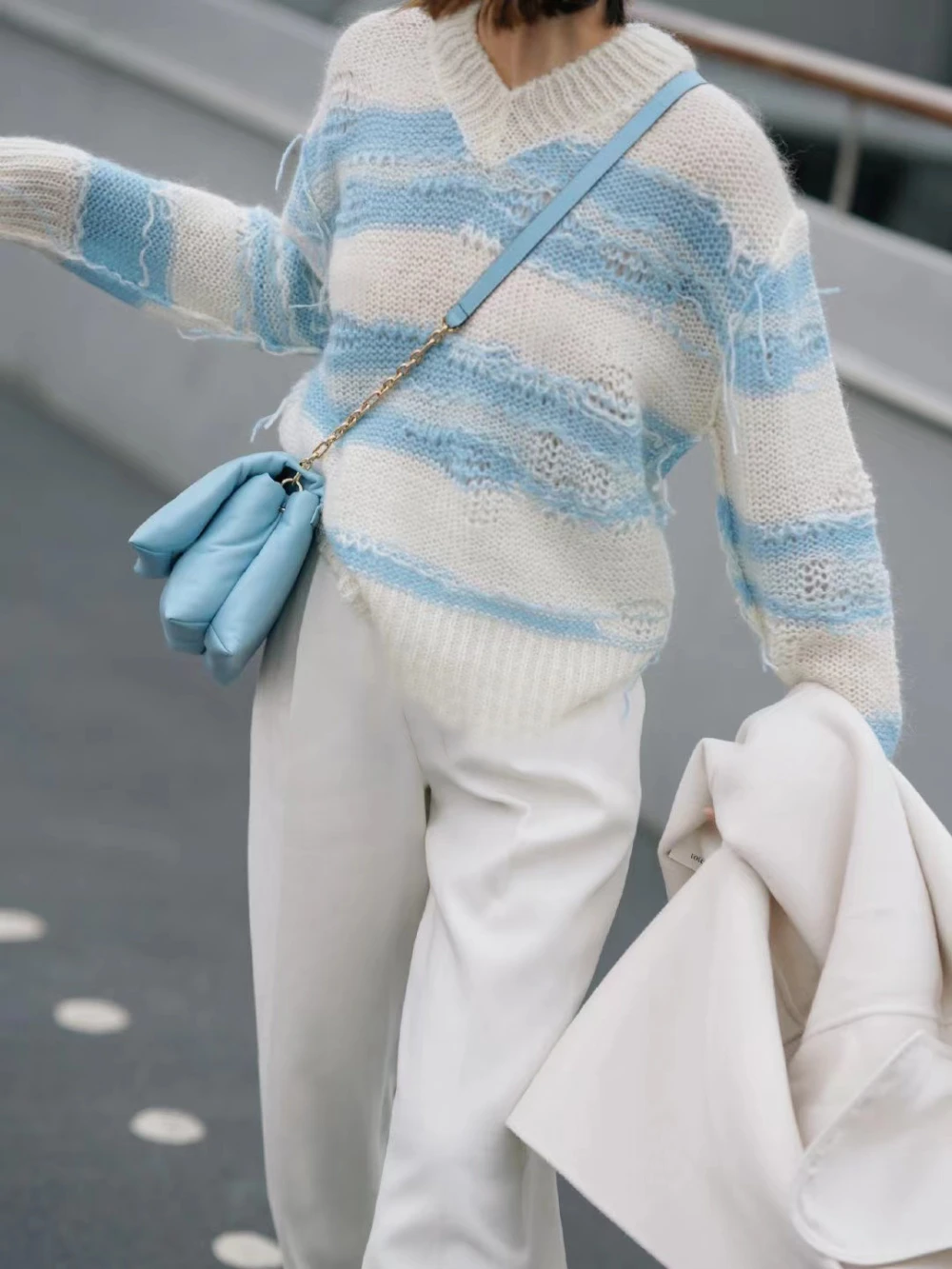 impactante Decoración Evaporar Suéter de lana de punto para mujer, Jersey asimétrico de trabajo, con  rayas, clásico, informal, Vintage, 2022| | - AliExpress