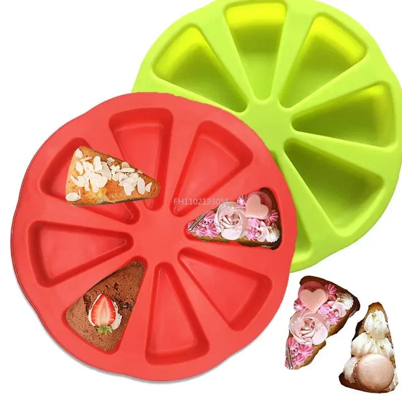 Silicone Cake Mold 8 Grids Shape Kitchen Pizza Plate Bakeware Non-stick Bread DIY Baking Pastry Cake Molds