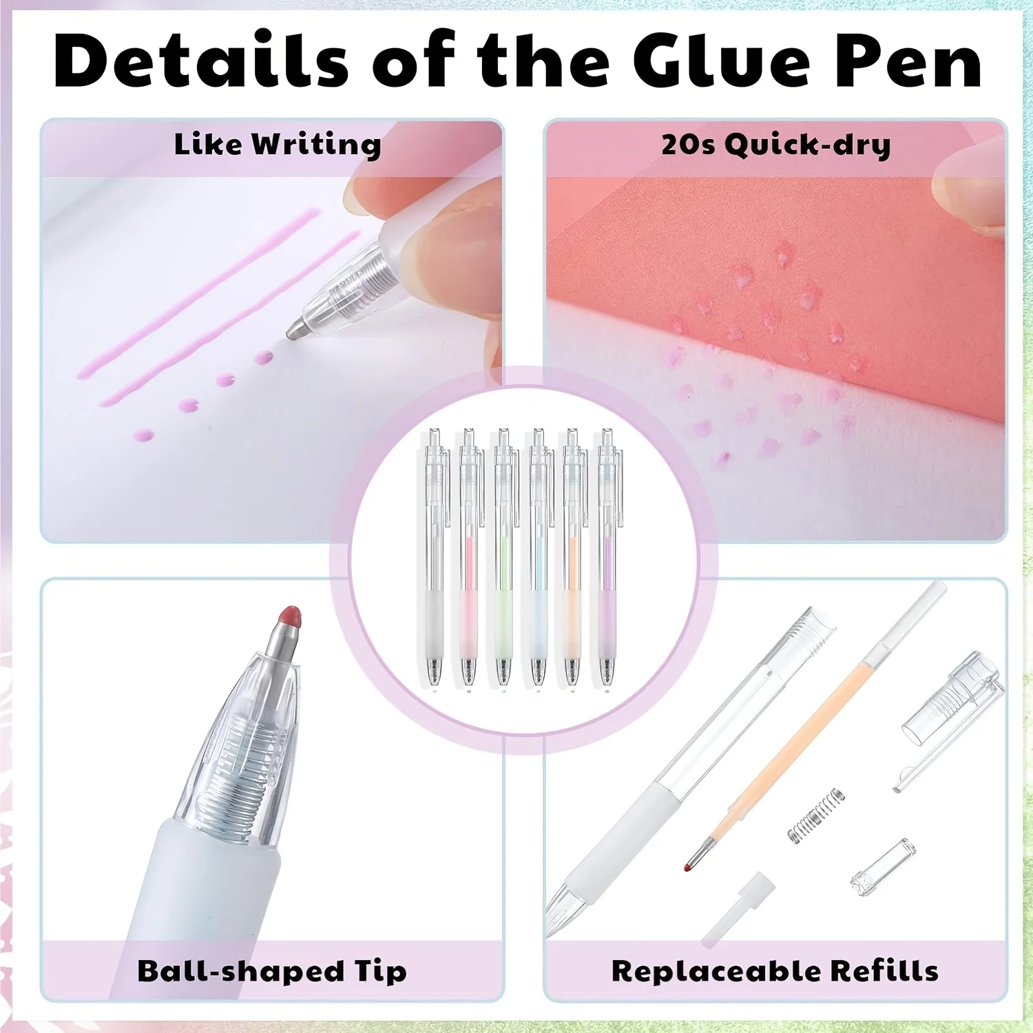 솔리드 접착제 스틱 펜 프레스 펜 스크랩북 빠른 건조 접착제 펜 고점도 솔리드 접착제 스틱 수제 문구 용품 펜