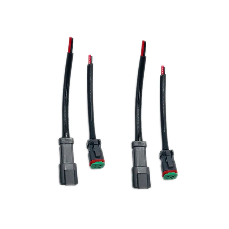 

2 Pairs Heavy Duty Truck 2-Pin Male&Female Light Adapter Harness Pigtail Connector Plug Accessories