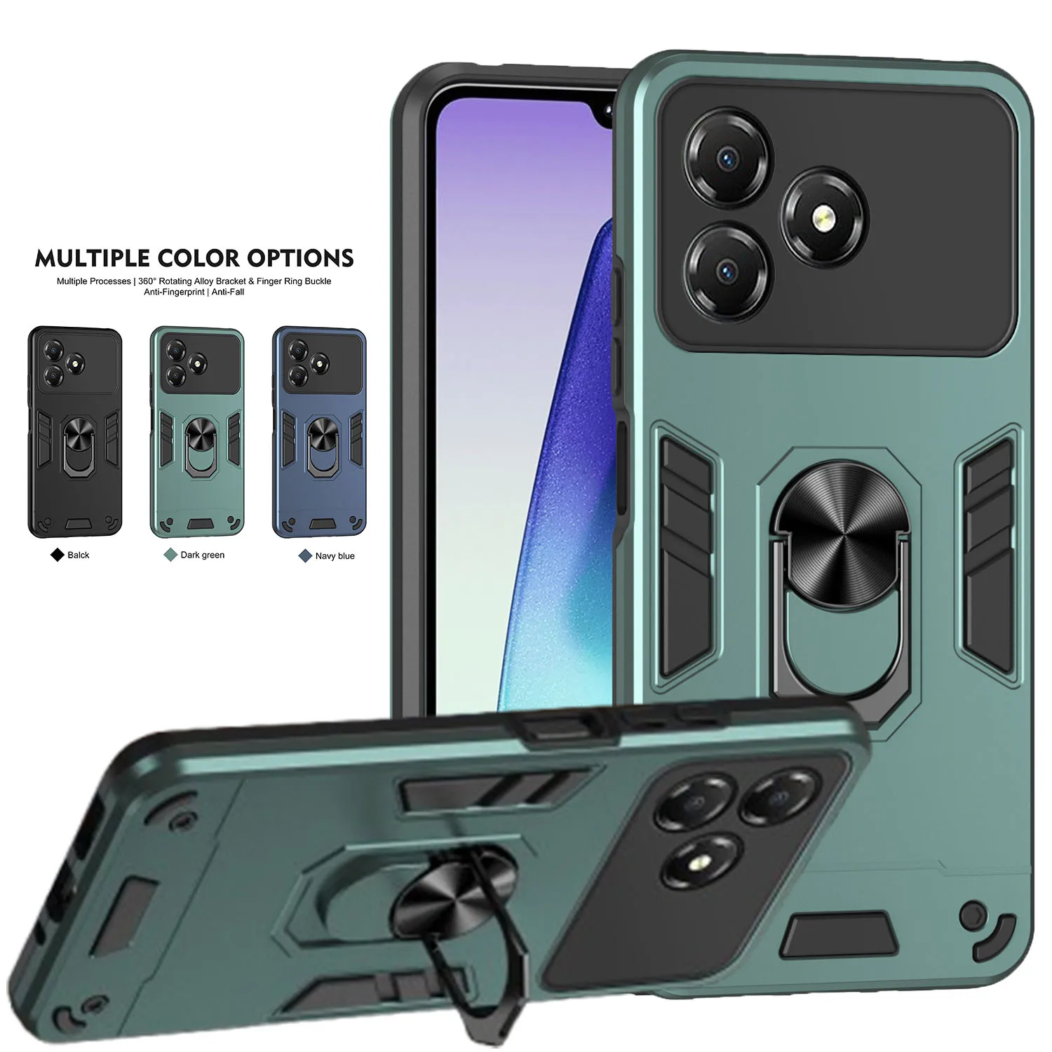 Durable Shockproof Protective Case with Ring Stand Holder