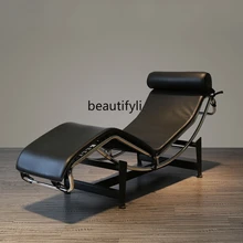 

GY Custom Simple Modern Lazy Single Recliner Nordic Stainless Steel Corbusier Easy Chair