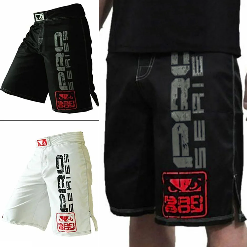 

High Quality Durable 1pcs Shorts Polyester White/Black Breathable Casual Fitness MMA Fight Shorts M～3XL Sports