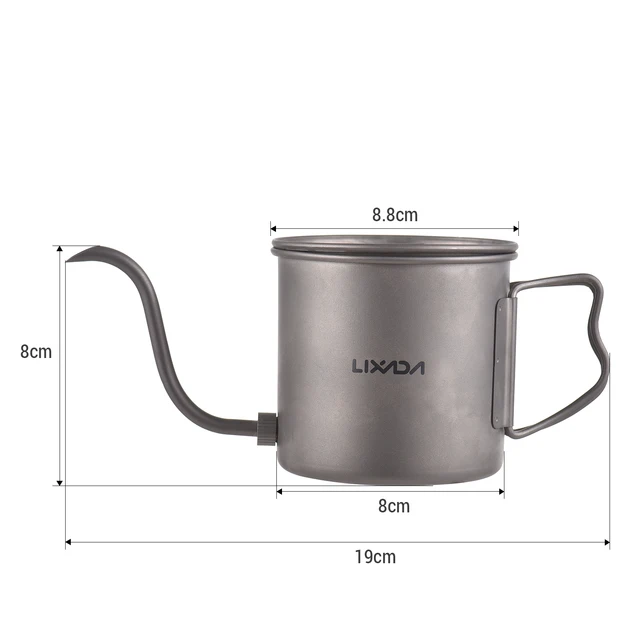 LIXADA 400ml Titanium Gooseneck Coffee Kettle – Mini Pour Over Camping Pot for Tea & Travel 6
