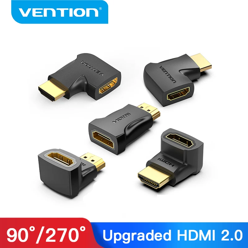 Vention HDMI Adapter 90 270 Degree Right Angle 4K HDMI Extender Male to Female Cable Connector HDTV PS4 Converter