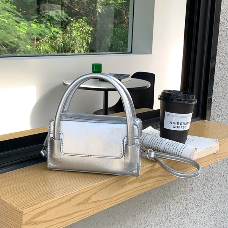 2023 Shoulder Bag Handbag Trend Design Square Solid Color Bags for Women Crossbody Bag PU Faux Leather Texture Casual All-match