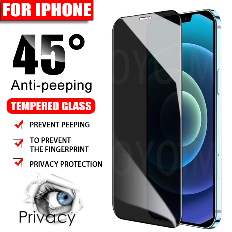 45 Degree Anti Spy Tempered Glass For Iphone 13 12 Mini 11 Pro Xs Max X Xr Privacy Screen Protector Iphone 7 8 6 6s Plus Se Aliexpress