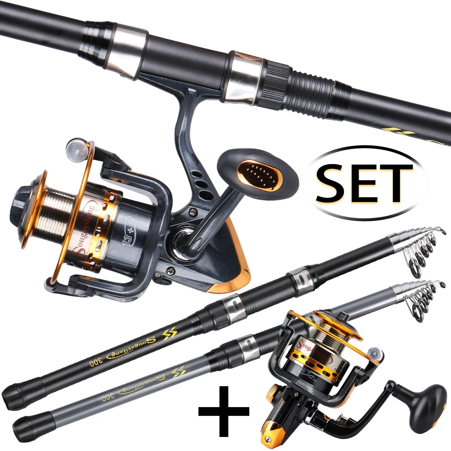 13 Fishing Rod Reel Combos - Fishing Rod Combo 2.1m-3.0m Spinning 13 1bb  High Reel - Aliexpress