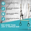 Wooden Trapeze with Plastic Gym Rings  Outdoor  Indoor Playground 2 in 1 Swing Set Accessories for Kids 3
