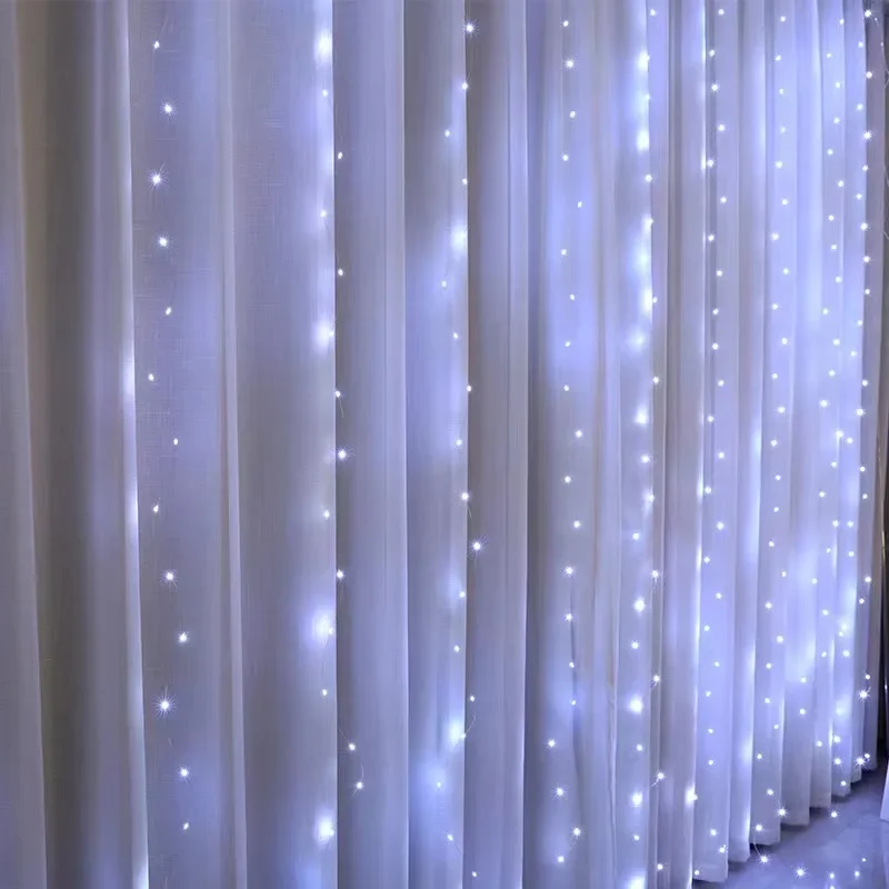 Width 3M LED Garland Curtain Lights 8 Mode Remote Control Fairy Light String Wedding Christmas Decor for Home Ramadan Festival led string lights decorative lights string lights led fairy lights