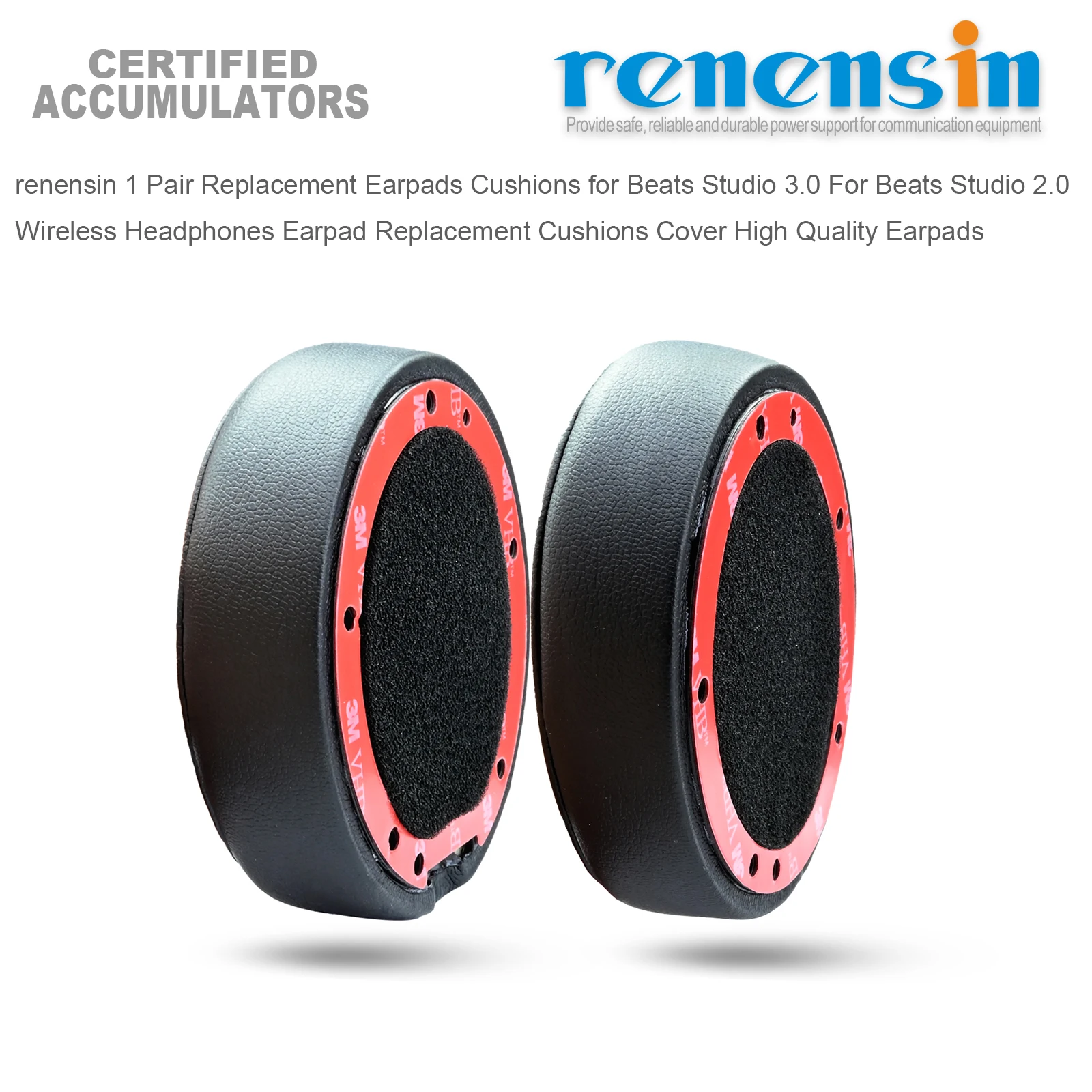 Renensin 1 Paio Di Cuscinetti Di Ricambio Per Auricolari Per Beats Studio 3.0 Per Beats Studio 2.0 Cuffie Wireless Sostituzione Per Auricolari C