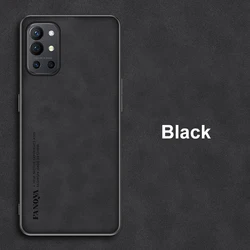 Leather Matte Silicone Phone Case - Luxury Protection Cover - OnePlus 9 China (Black)