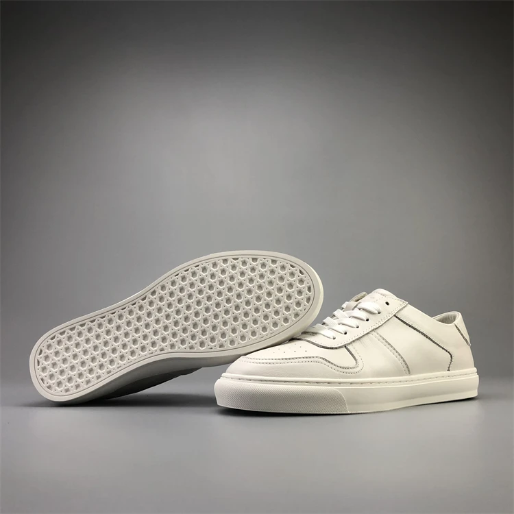 Top Quality Genuine Leather Men's White Shoes Retro Leisure Size 38-44