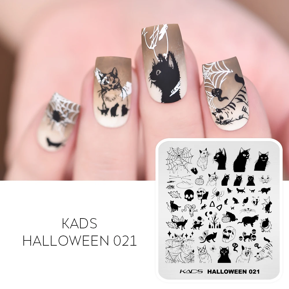 KADS Halloween Fall Christmas Nail Stamping Plate Nail Art Plates Image Stamp Templates DIY Print Manicure Salon Design Stencils 3