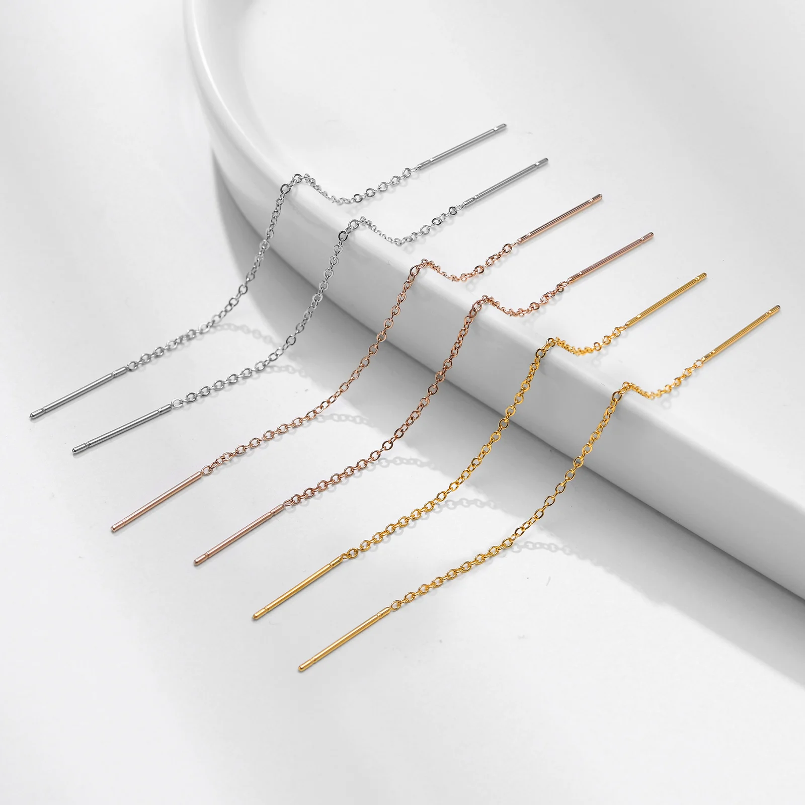 Long Threader Earrings Women Thin Linear Earring Stainless Steel Chain Drop Ear Line Fashion Korean Jewelry dangle earrings drop earrings long earrings