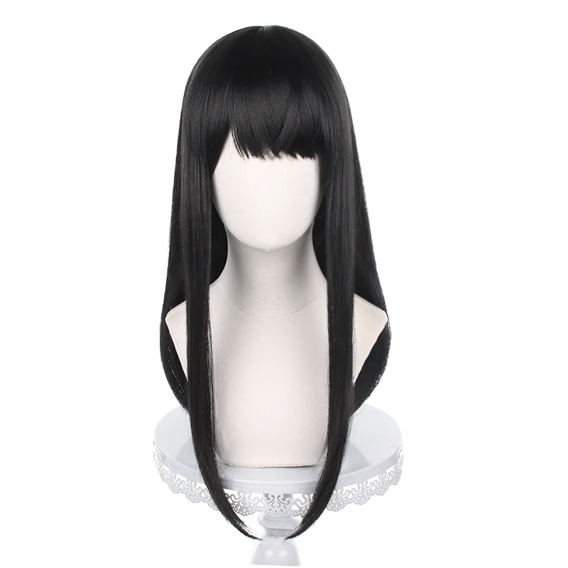 

Mitaka Asa Cosplay Wig Anime Chainsaw Man Woman Cosplay Black Long Hair and Black Double Ponytail Hair Wig + Hair Net