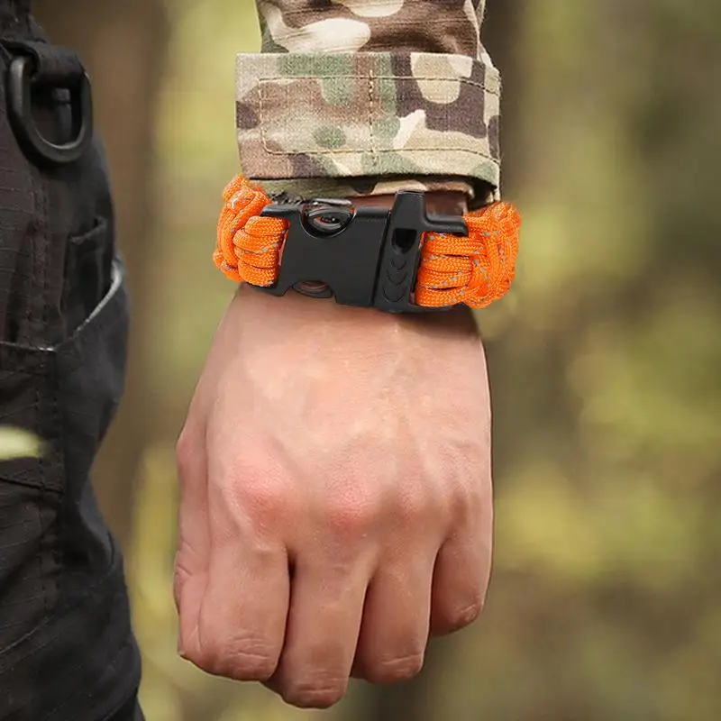 Paracord Survival Bracelet Reflective Parachute Rope Braided