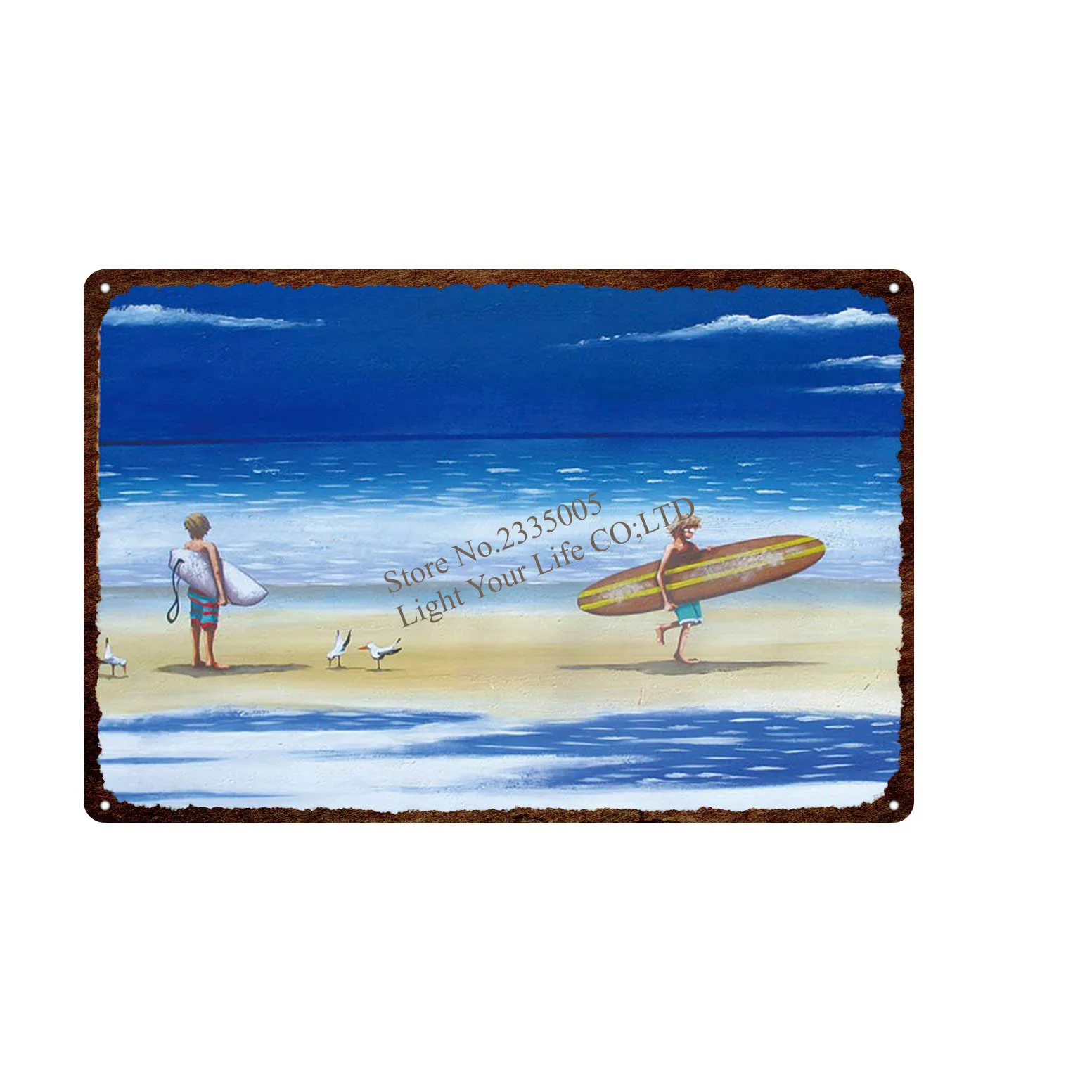

Summer Beach Surf Plate Metal Signs Shabby Vintage Style Wall Pub Home Art Music Bar Decor Metal Poster 20x30 Poster 2020