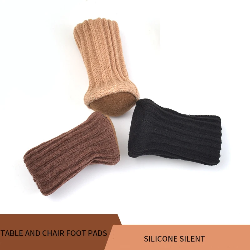 

New 4pcs Knitted Furniture Feet Socks Chair Leg Floor Protectors Pad Anti-Noise Chair Socks for Furniture Decor