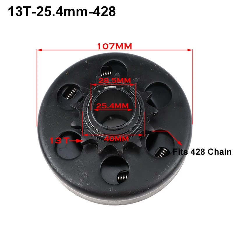 16/19/20/25,4 mm Zentrifugal-Automatikkupplung 10/11/12/13/14/18T 428/420/35 # Kette für Minibike Kart Kupplung Antriebsritzel Teile – Detail 8