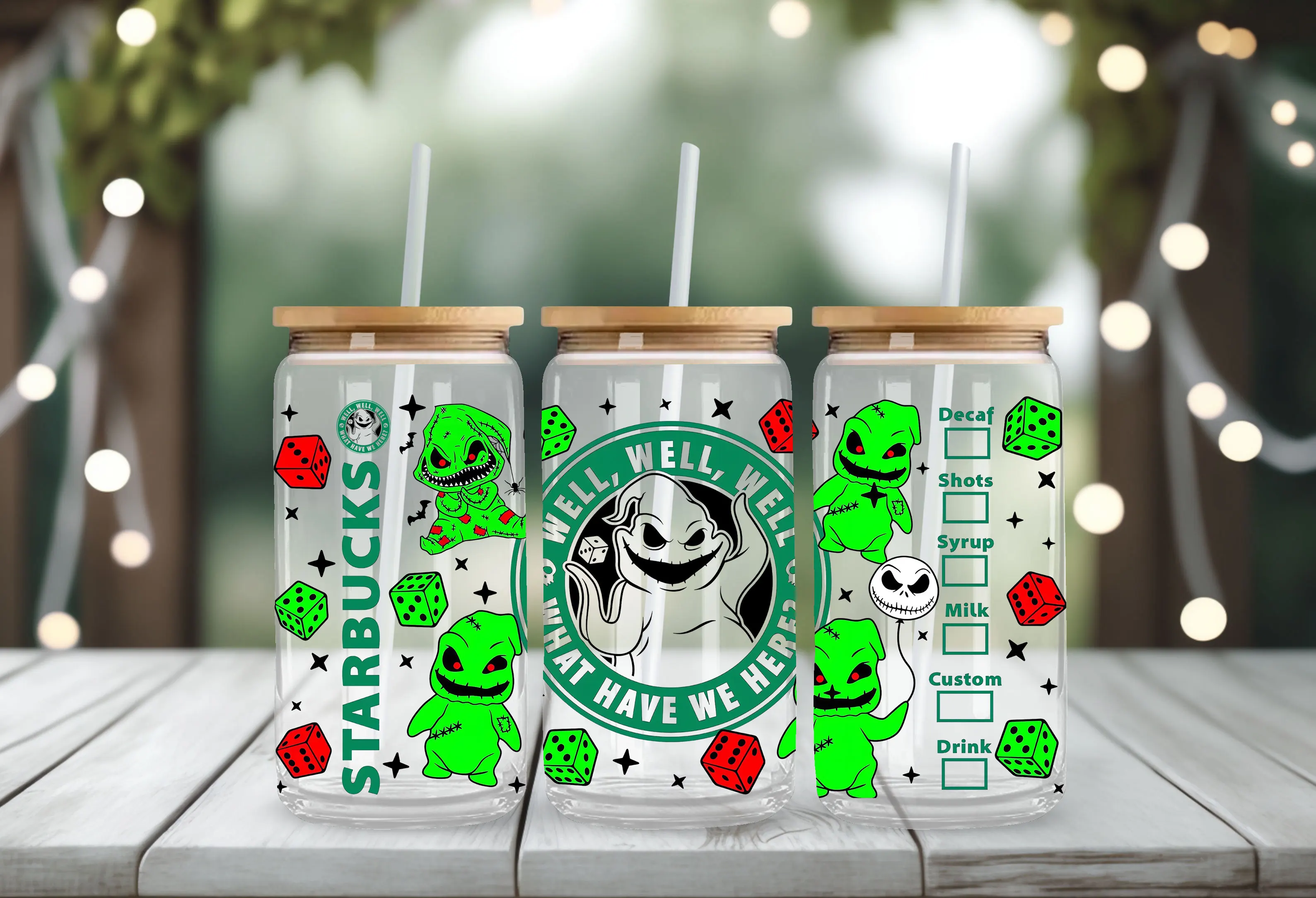 Peace Love Halloween Trick Treat Nightmare Before Christmas DTF Cup Wraps Film Self-adhesive Quirky Cup Decorations cup wraps